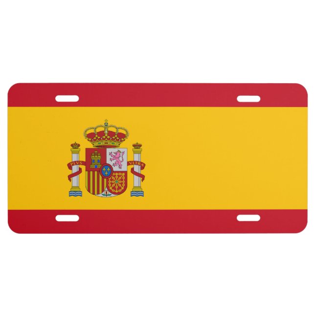 Spain Flag License Plate (Front)