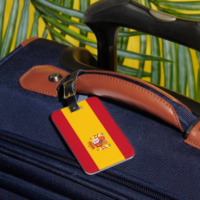 Spain flag luggage tag (Front Insitu 1)