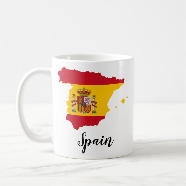 Spain Flag Map Coffee Mug (Left)