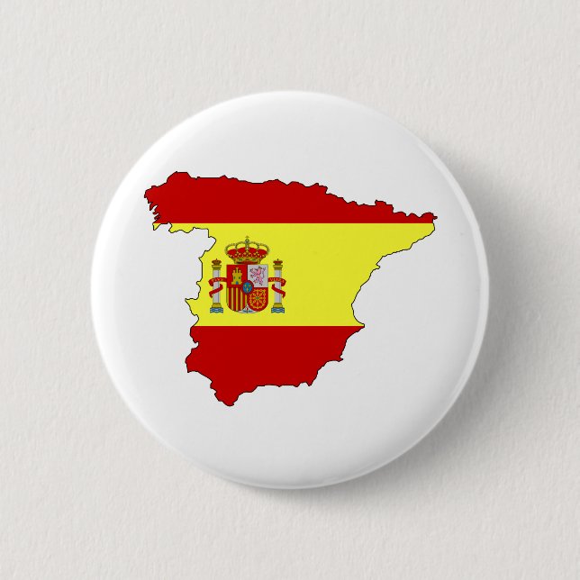 Spain Flag Map full size Button (Front)