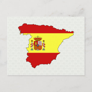 Spain Flag Map full size Postcard