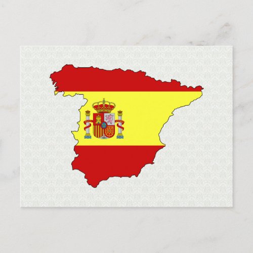 Spain Flag Map full size Postcard