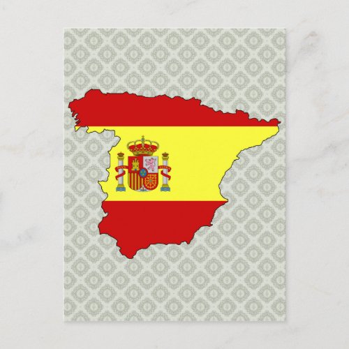 Spain Flag Map full size Postcard