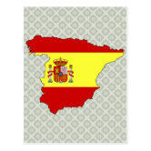 Spain Flag Map Full Size Postcard Zazzle Com