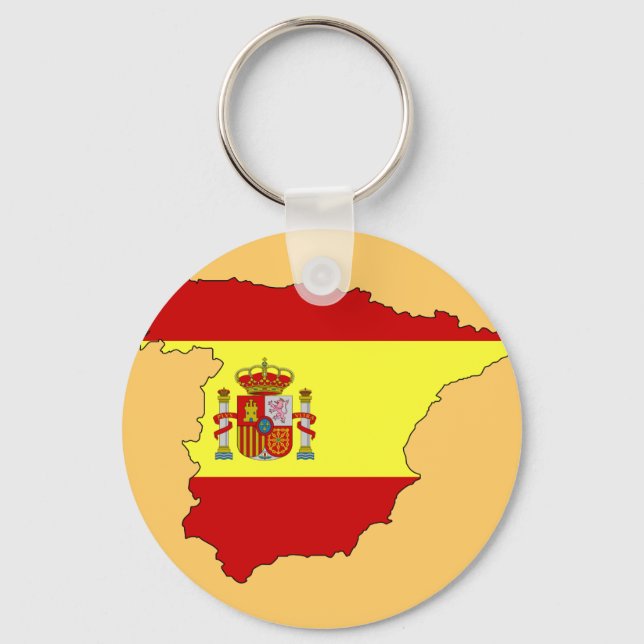 Spain flag map keychain (Front)
