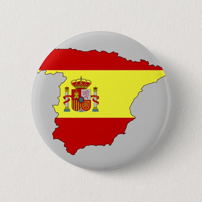 Spain flag map pinback button (Front)