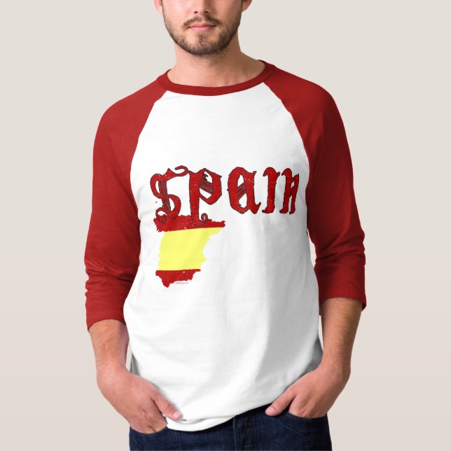 Spain Flag Map T-Shirt (Front)