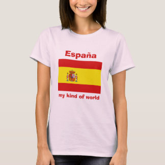 Spain Flag + Map + Text T-Shirt