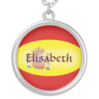 Spain Flag + Name Necklace