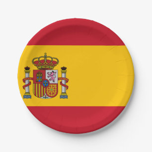 Spain flag paper plates