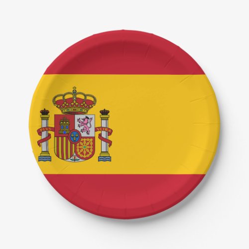 Spain flag paper plates