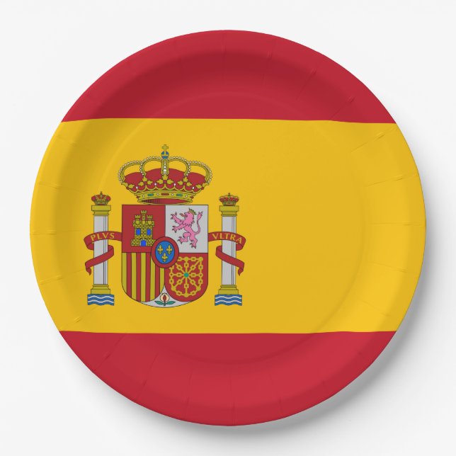 Spain Flag Paper Plates (Front)