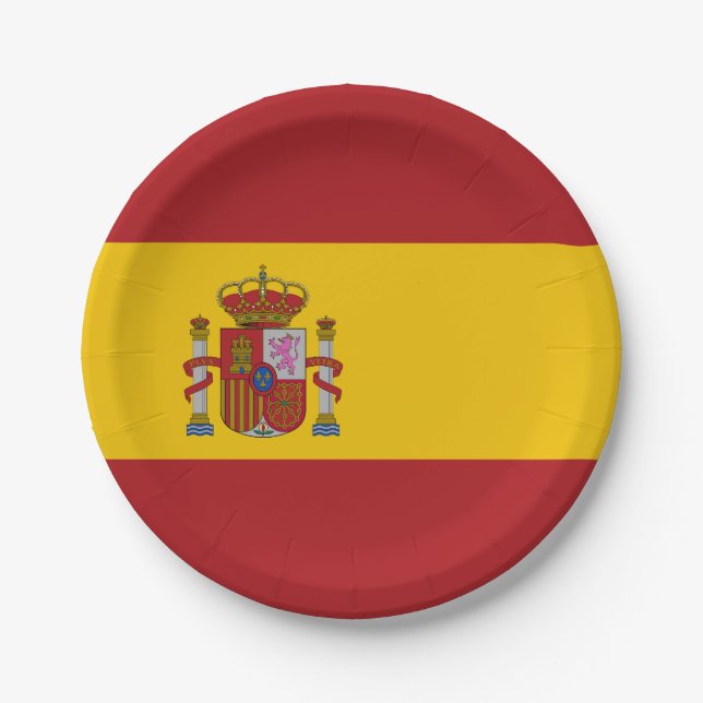 Spain Flag Paper Plates (Front)