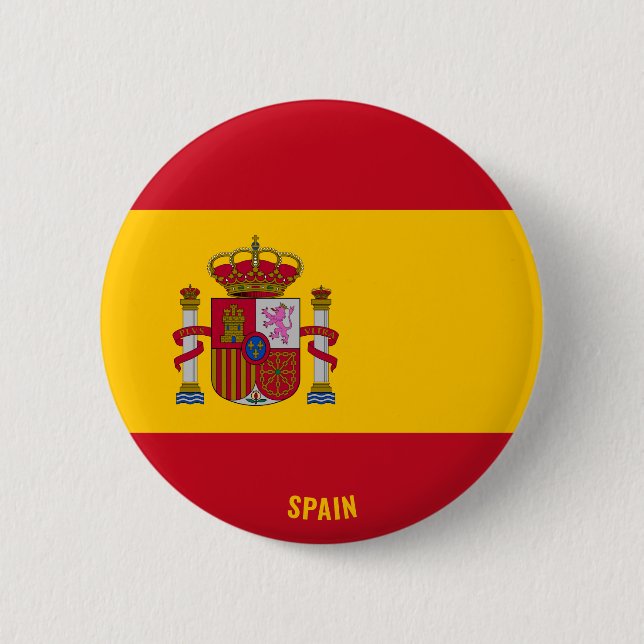 Spain Flag Patriotic Button (Front)