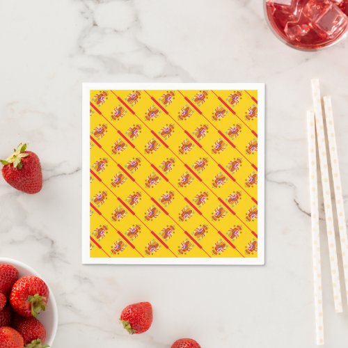 Spain flag pattern napkins