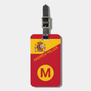 Spain Flag Personalized modern travel luggage  Tag