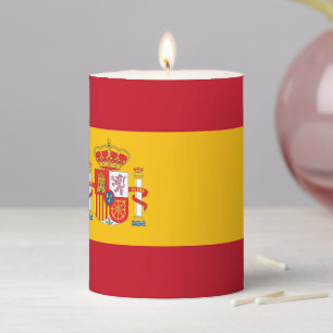 Spain flag pillar candle