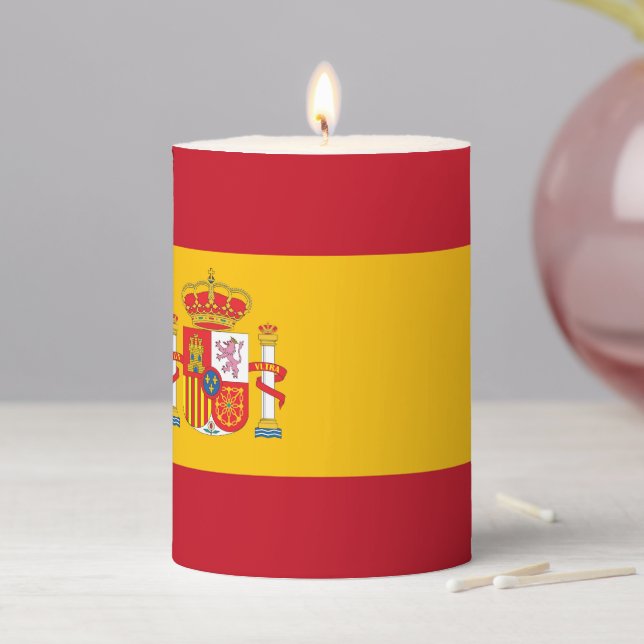 Spain flag pillar candle (In Situ)