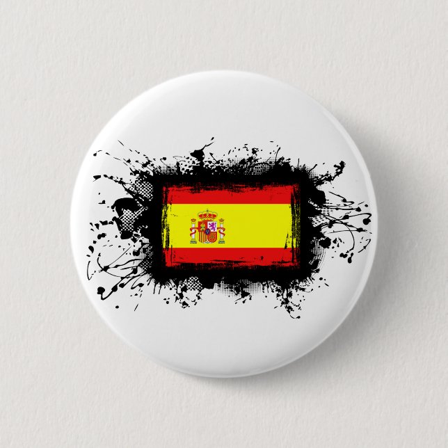 Spain Flag Pinback Button (Front)