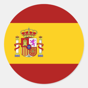 Spain flag quality classic round sticker