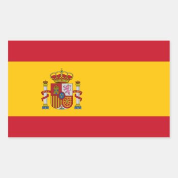 Spain Flag Rectangular Sticker by flagart at Zazzle
