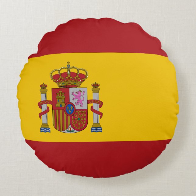 Spain Flag Round Pillow (Front)