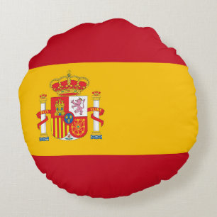 Spain flag round pillow