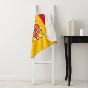 Spain flag sherpa blanket
