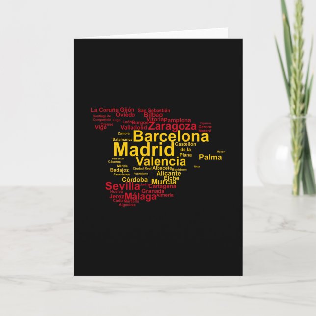 Spain Flag Silhouette  Card (Front)