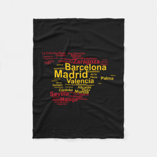 Spain Flag Silhouette  Fleece Blanket