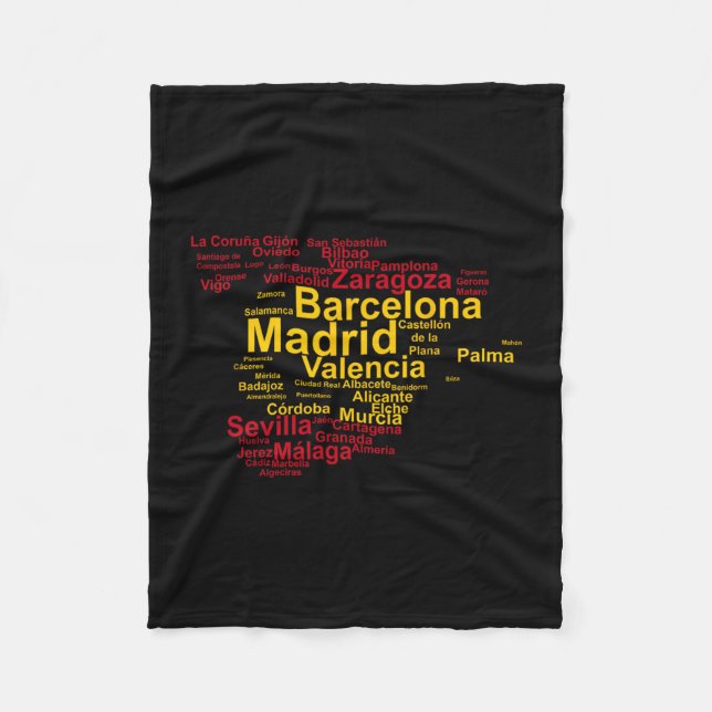 Spain Flag Silhouette  Fleece Blanket (Front)