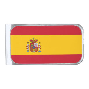 Spain Flag Silver Finish Money Clip