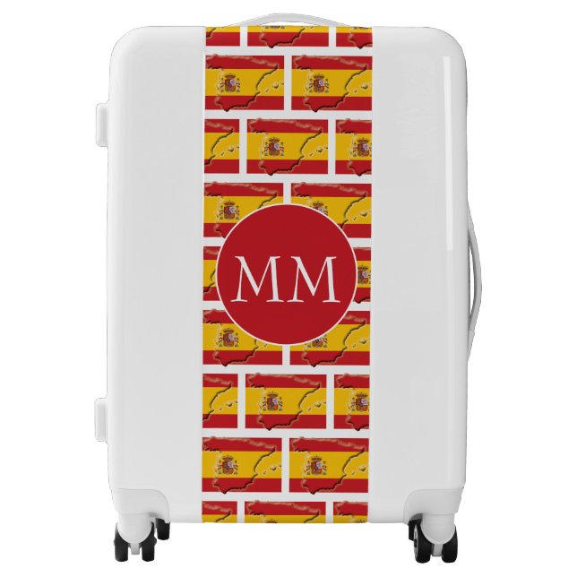 SPAIN Flag | Spanish Map Outline | Monogram Luggage (Front)