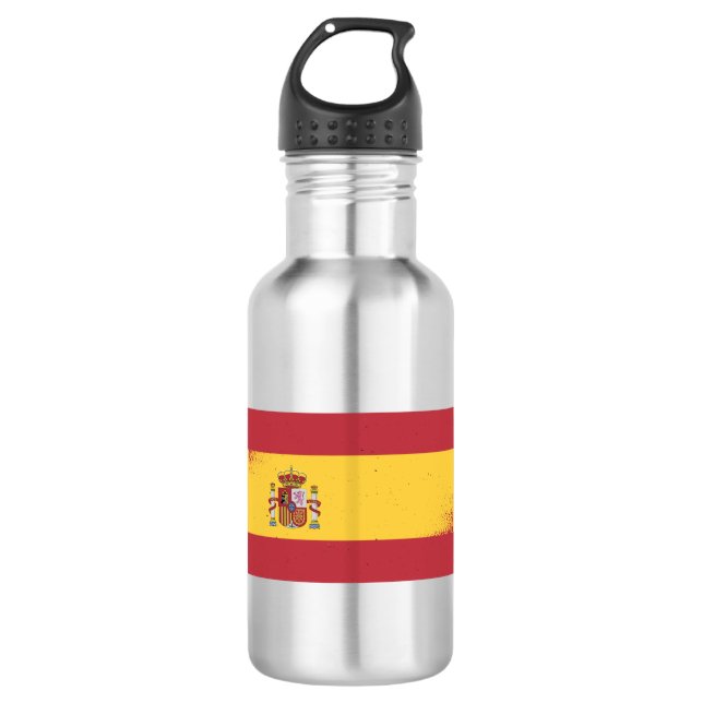 Spain Flag Stainless Steel Water Bottle (Front)
