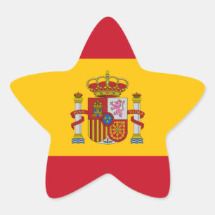 spain flag star sticker