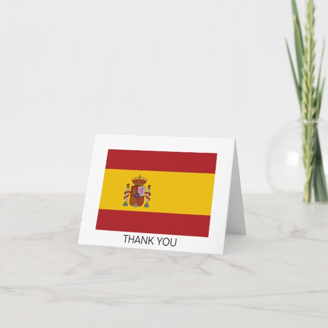 Spain Flag Thank You Card (Front)