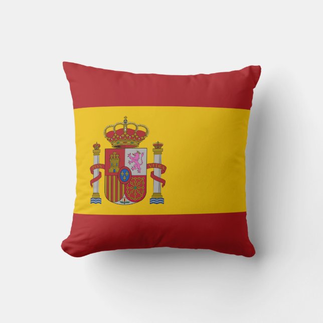 Spain Flag Throw Pillow (Front)