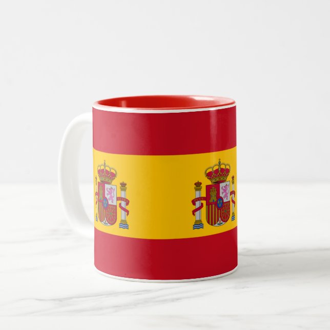 Spain Flag Two-Tone Coffee Mug (Front Left)