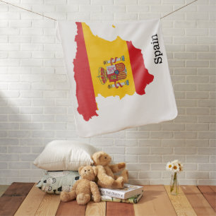 Spain Flag within Map Souvenir Design Baby Blanket