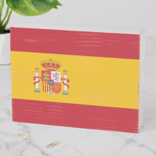 Spain flag wooden box sign
