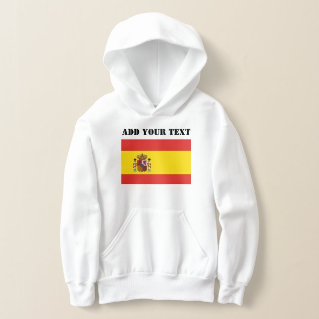 Spain Flag World Cup 2022 Football Soccer Hoodie (Laydown)