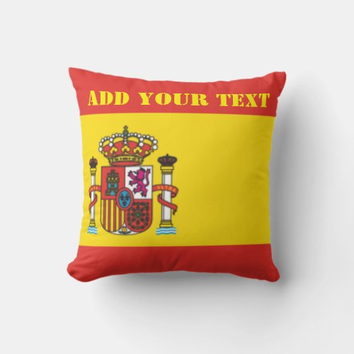 Spain Flag World Cup 2022 Football Soccer Throw Pillow