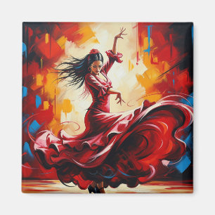 Spain Flamenco Dancer Colorful Magnet