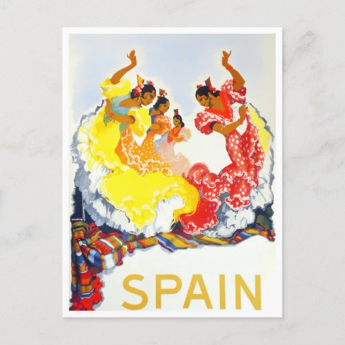 Spain Flamenco vintage travel Postcard