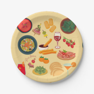 Spain Food Paper Plates