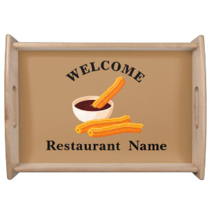 Spain food restaurant welcome churro Personalized Serving Tray
