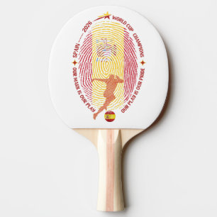 Spain Football Fan – Golden Fingerprint Map Art Ping Pong Paddle