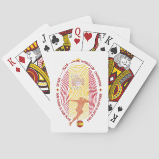 Spain Football Fan Golden Fingerprint Map Art Poker Cards