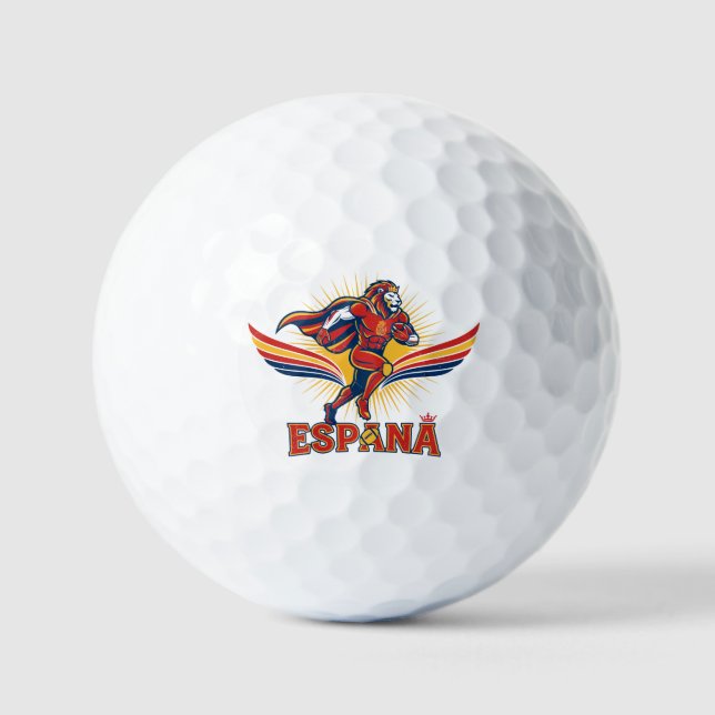 Spain Football Lion Hero National Pride Action Art Golf Balls (Front)