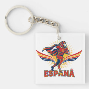 Spain Football Lion Hero National Pride Action Art Keychain